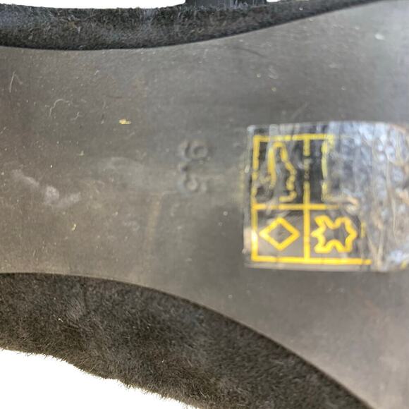 Jeffery Campbell Black Suede Chain Accent Block Heel Loafer Style Pump  Size 9.5 - Picture 9 of 9